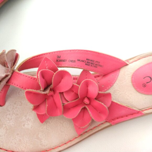 B.O.C. - by Born, Floral Red /Coral Thong Sandal, 9 M - Picture 2 of 4